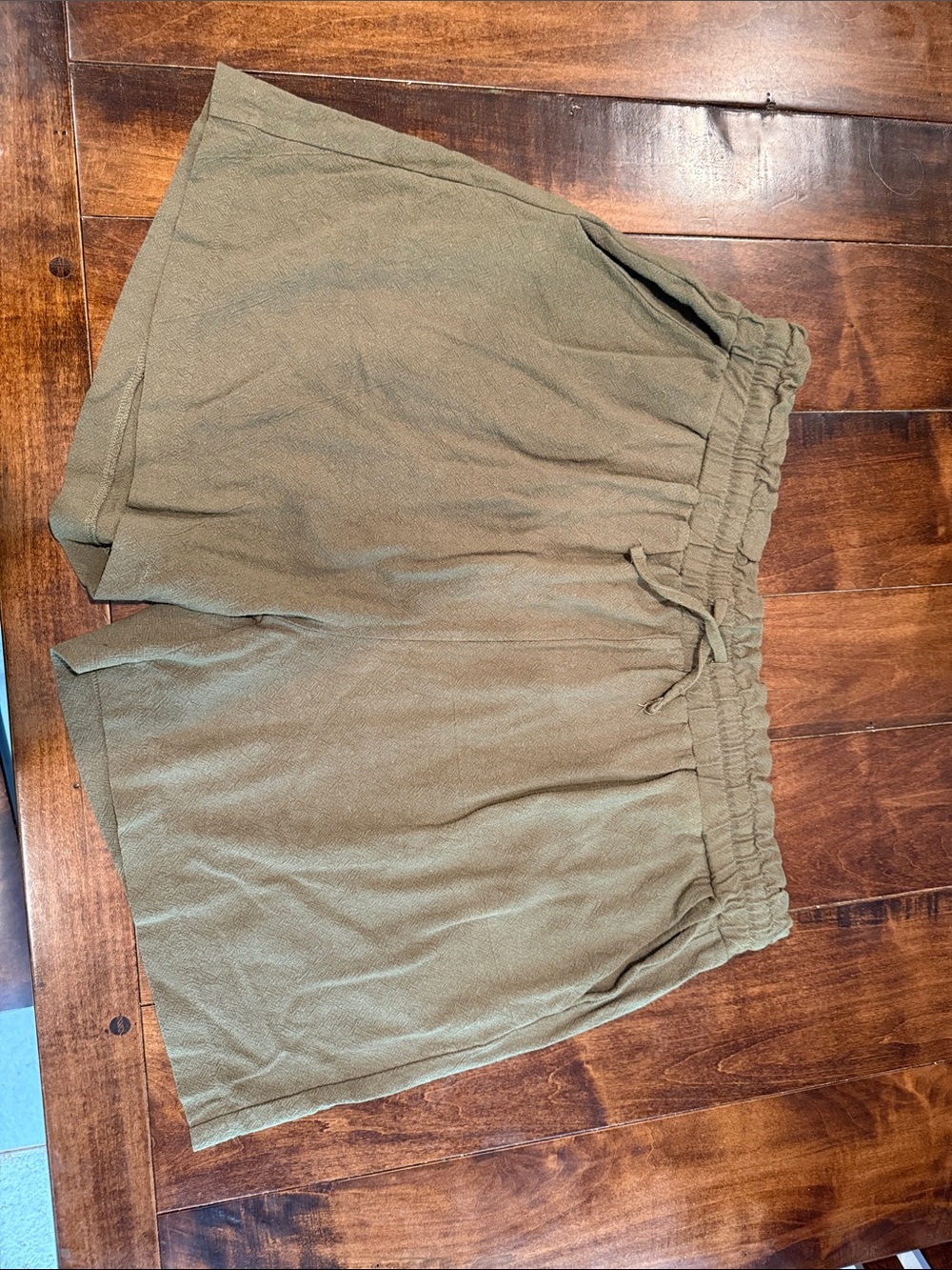 Olive Drawstring Casual Shorts